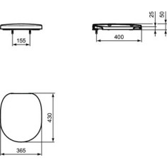 Sedile Per WC, Tavoletta WC Con Chiusura Ammortizzata, Quadrato Copriwater  Ideal Standard Conca, Tavoletta WC Ideal Standard, 35X46 Cm, Bianco,06B