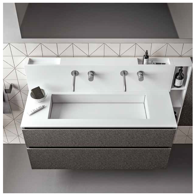 CERASA Segno mobile bagno con piano in Ocritech e lavabo