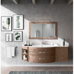 Mobile da bagno sospeso Eban 105 cm. legno massello - MADE IN ITALY -  Ceramica Sud