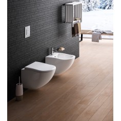 Ceramica Cielo Coppia Sanitari Sospesi Bidet E Vaso Senza Brida Con Sedile  Rallentato Pomice