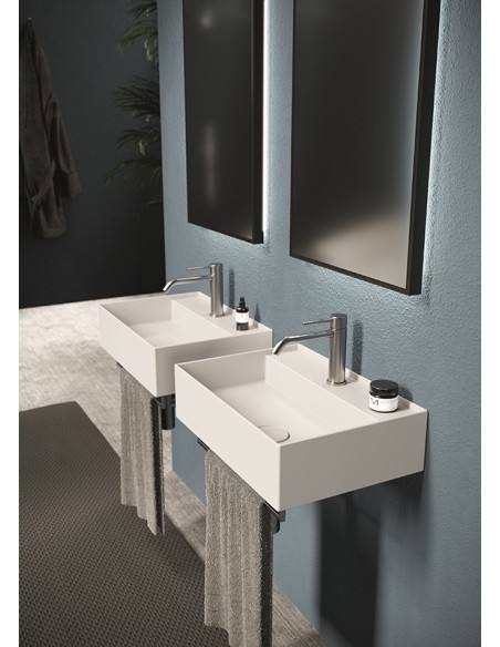 ALICE Hide lavabo sospeso rettangolare con monoforo