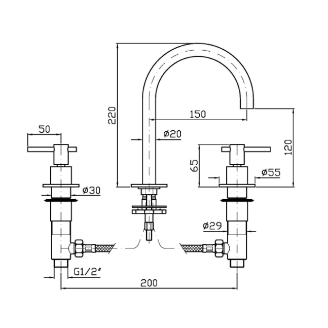 ZUCCHETTI Helm miscelatore triforo per lavabo ZHL515.X | Bagnolandia