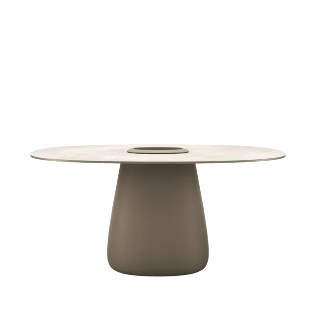 QEEBOO Cobble Table Stonew Bucket tavolo in Gres con base centrale