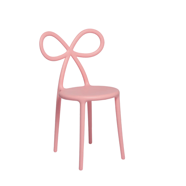 QEEBOO Ribbon Chair sedia con fiocco Pink