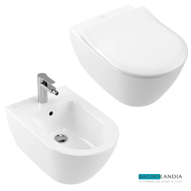 VILLEROY & BOCH Subway 2.0 set con Wc sospeso + Bidet + Copriwater