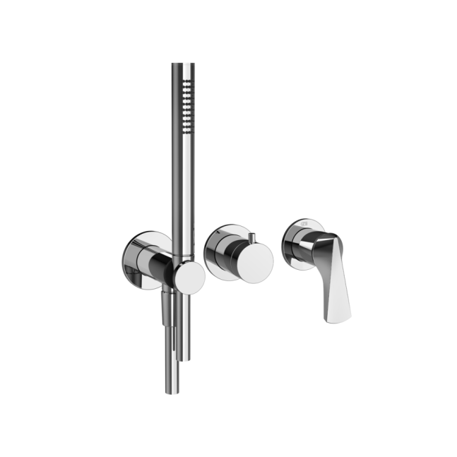 GESSI Ventaglio miscelatore doccia 2 vie con accessori Matte Black