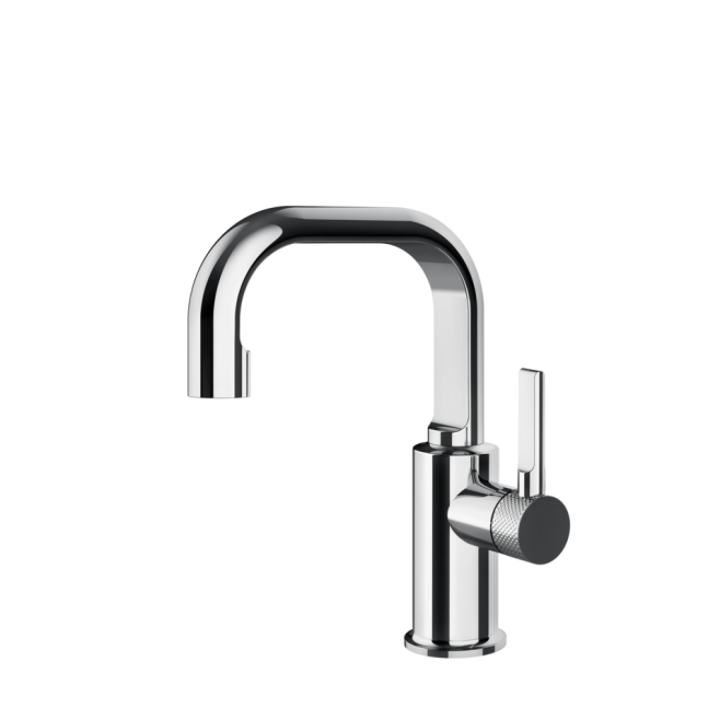 GESSI Inciso monocomando per lavabo con bocca curva BLACK METAL BRUSHED