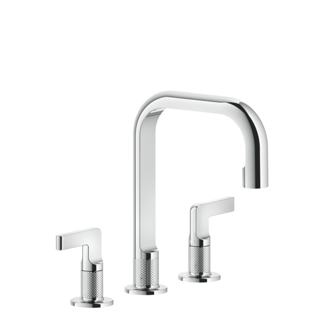 GESSI Inciso miscelatore a tre fori per lavabo BLACK METAL BRUSHED